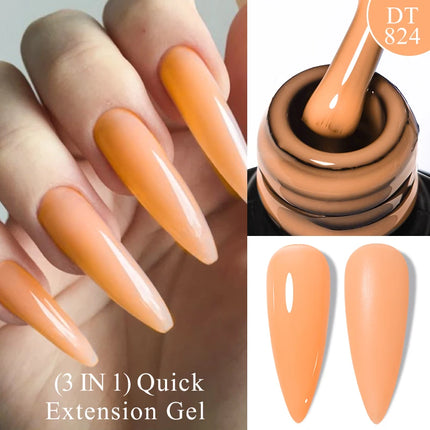 MEET ACROSS 7ml Rubber Base Gel Glitter Nude Pink White 2 In 1 Gel Nail Polish Nail Art Varnish For Nails Winter Autumn Manicure