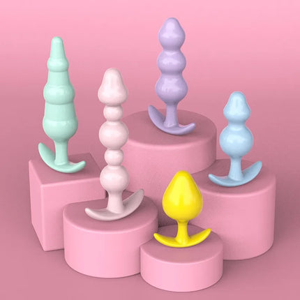 5pcs Silicone Anal Plug Jewelry Base Beginner To Expert Butt Plug,Adult Toys Tail Female/Male Dildos Sex Toy Couples Adults Game