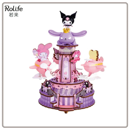 New Rolife Sanrio Dreamland Super Cute Diary Series DIY Handmade Music Box Surprise Assembly Toy Gift Original in Stock