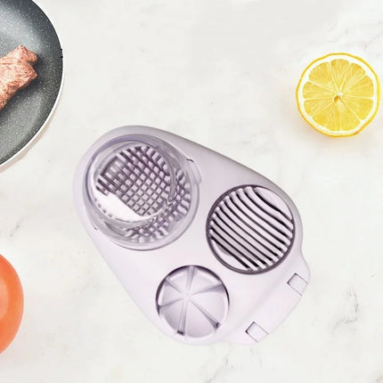 304 Stainless Steel Egg Slicer 3in1 Egg Cutter for Wedges Crushing Decorative Slicing Fruit Vegetable Slicers Kitchen Tools
