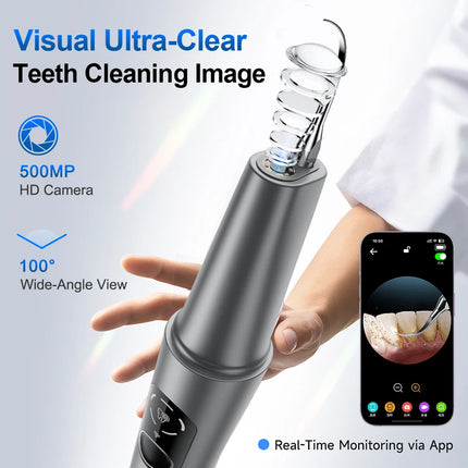 Visible Ultrasonic Dental Scaler Tartar Remover 5 Modes Household Teeth Cleaning Tools with LED Light Dental Cleaner Oral Care
