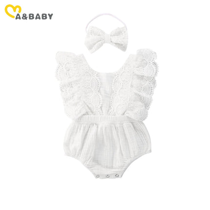 Ma&Baby 0-24M Newborn Infant Baby Girl Romper Lace Ruffles Jumpsuit Soft Baby Girl Clothing Costumes DD43