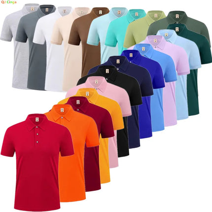 2026 Summer Men's Red Short-Sleeved Polo Shirts, Fashion Casual Pullover, 21 Colors Available T-Shirt