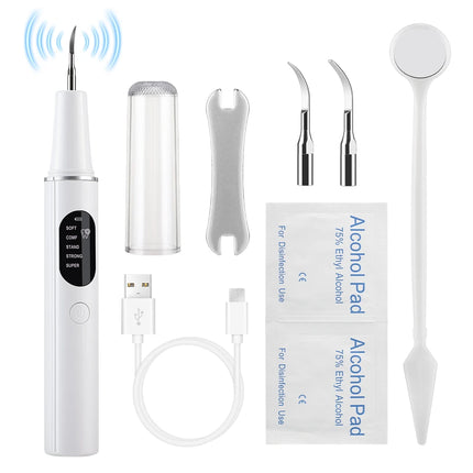 Ultrasonic Dental Scaler 5 Modes Plaque Tartar Remover for Teeth Rechargeable Electric Tooth Cleaner Calculus Cleaning Kit Home