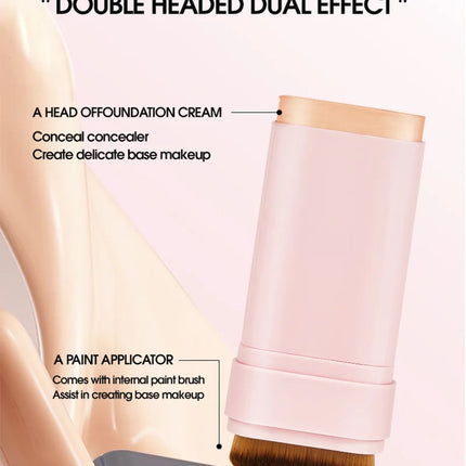 Concealing Foundation Stick 5 Shades With Built-In Brush,  Brighten Lightweight and Waterproof Formula Face Contour Stick Makeup