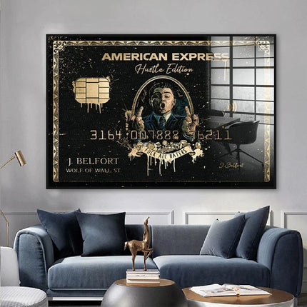 American Express Wall Street Wolf Classic Graffiti Movie Poster Canvas Print Financial Tycoon Picture Home Wall Decoration