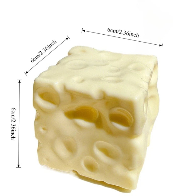 Taba Squishy Cheese Cube Stress Ball Shapeable Squeeze Ball Non-Rebounding Sensory Fidget Toys for Kids and Adults Relaxing Gifts