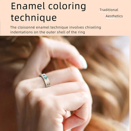 R18 Luxury Color Enamel Stainless Steel Women Smart Ring Stylish Fitness Tracker Female Lady Smart Rings Cute IP68 Waterproof