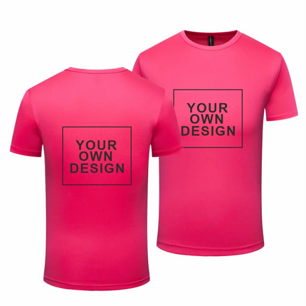 Quick Dry Round Neck T-shirts Gym Shirt Cheap Solid Color Short Sleeve Tee Personal Company Group Logo Custom  Print Embroidery
