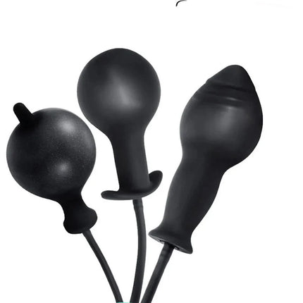 Inflatable Silicone Penis/Ball Gag Oral Dildo Open Mouth Plug Expandable Pump Big Anal Butt Plug Vibrator BDSM Flirt Sex Tools