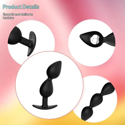 Adult 18 Sex Toy For UniseX Wearable Anal Plugs With Steel Balls Inside Anal Bead Butt Plug Fake Dildo Analplug Buttplug Butplug