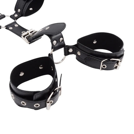 Bondage PU Leather Restraints Collar Fetish Sex Game BDSM Adult Toy Sex Shop Slave Neck Handcuffs Sex Products For Couple Gay