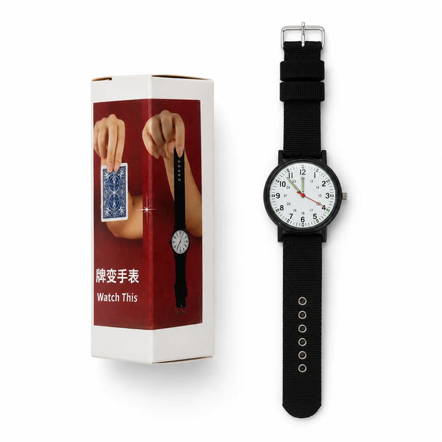 Watch This (Include Watch)  Magic Tricks Playing Card Change To Watch Close Up Street Illusion Gimmick Mentalism Puzzle Toy