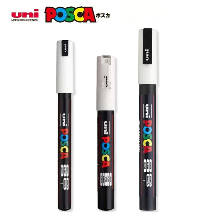 3pc UNI POSCA Marker Pen,White rotulador permanente Black Acrylic Graffiti PC 1M 3M 5M POP Pen For Glass Ceramic Leather Fabric