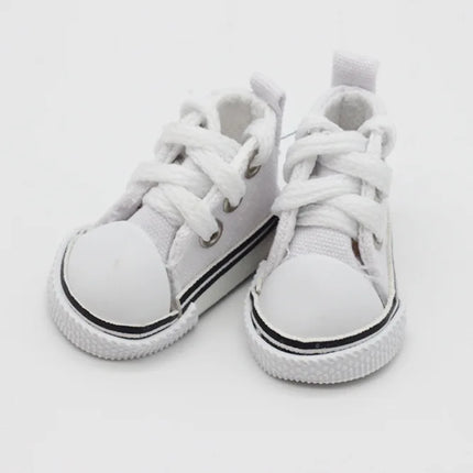 BJD Doll Clothes Accessory 5CM Mini Canvas Shoelace Doll Shoes for Play House Dress Up Accessory 1Pair