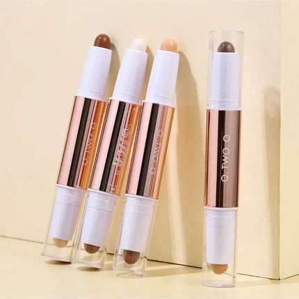 O.TWO.O Double-Headed Contour Stick Waterproof Matte Highlighter Concealer Clavicle Shadow Pen 3D Face Highlighting Makeup Pen