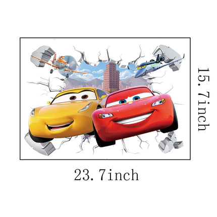 Disney Cartoon Car Lighting McQueen Wall Stickers For Kids Room Home Bedroom PVC Decor Cartoon Movie Mural Art Decals