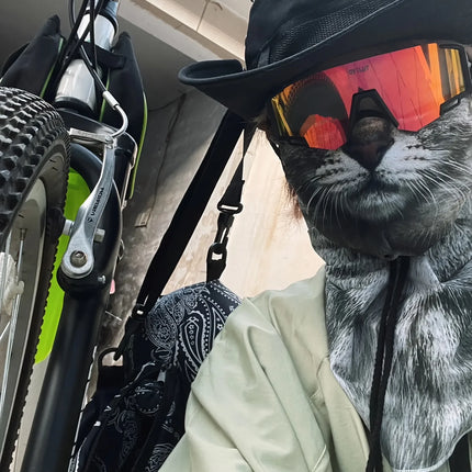 3D Animal Cat Design Summer Full Face Neck Protector Sun Shield Breathable Quick Dry Polyester Helmet Liner for Outdoor Cycling
