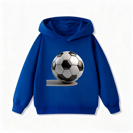 New Soccer Print Children's Hoodie, Boys and Girls' Clothing Autumn and Winter Warm and Fashionable Children's Hooded Sweatshirt