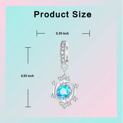 925 Sterling Silver January-December Birthday Stone Love Zircon Pendant Bead Fit Charms Necklace Bracelet Women Jewelry DIY Gift