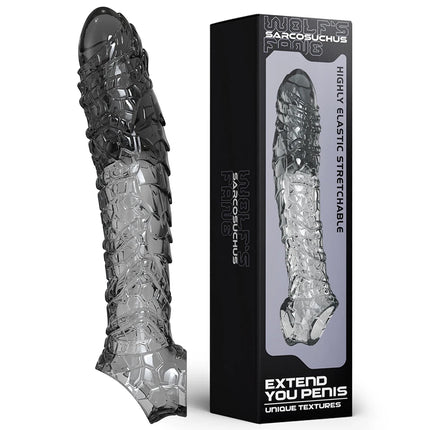 Vibrating Penis Sleeve Extender Condom Vibrator Trainer Testicles G Spot Stimulation Delayed Ejaculation Sex Toy for Men Couple