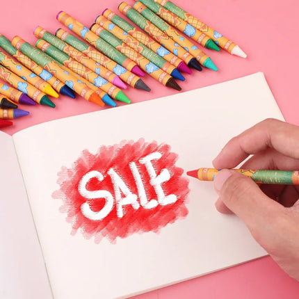 Kawaii Children Oil Pastel Crayons Set 8/12/24 Colors Safe Non-Toxic Graffiti Coloring Art Supplies Kids School Drawing Painting