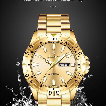 POEDAGAR Business Man Watch Waterproof Luminous Date Week Men Watch Sports Male Wristwatch Stainless Steel Men's Quartz Watches