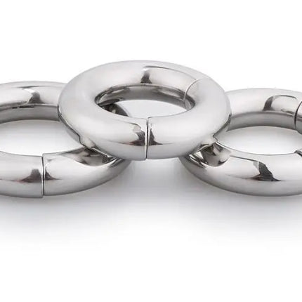 5 Size Metal Penis Ring Magnetic Ball Stretcher Silver Cock Ring Weighted Exercise Scrotum Pendant Bondage Sex Toys For Men