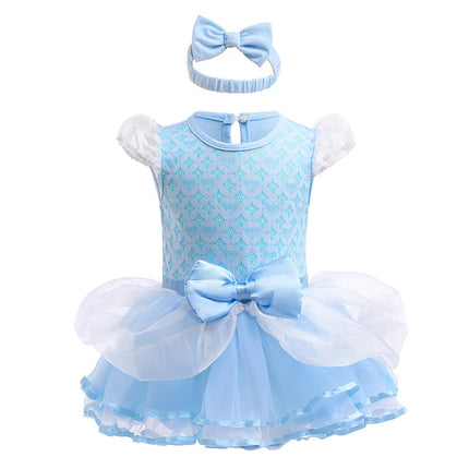 Baby Romper TUTU Dress With Headband Infant Baby Princess Girl Clothes Size 3-18M Cute Design Baby Dress Party Costumes