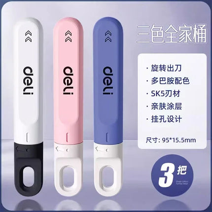 Deli Rotating Art Knife Handmade Paper Cutting Knife Express unboxing Art Student Dedicated Mini Multi functional Utility Knife
