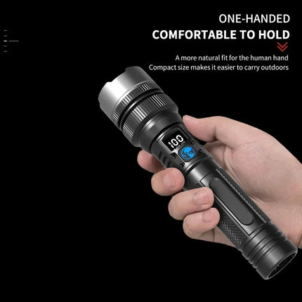 Ultra-Bright Rechargeable Flashlight, Compact & Lightweight Torch for Camping Hiking Fishing Outdoor Emergency  Lighting