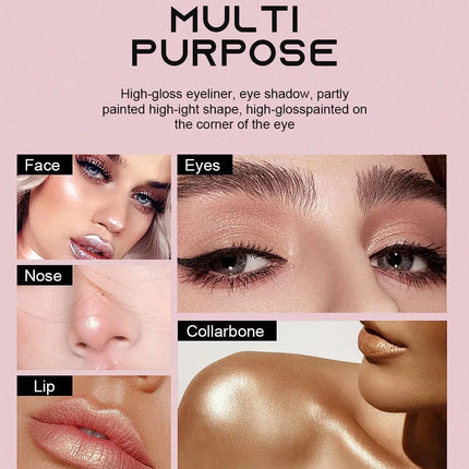 Double Color Eyeshadow Stick Glitter Highlight Shadow Stick Eye Makeup Waterproof Lasting Shimmer Metallic Eyeshadow Makeup