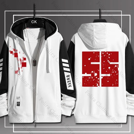 Game Danganronpa Print Hoodies for Men Casual Zip Up Hoodie Men's Sweatshirt Autumn Coat Men's Clothes Daily Clothing
