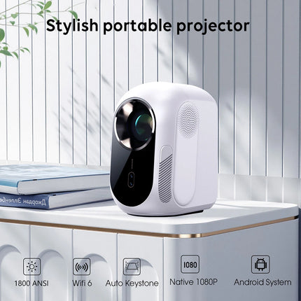Touyinger ET35 1800ANSI Full HD Smart TV Projector with Autofocus, Wi-Fi, and Bluetooth for Home Theater Use
