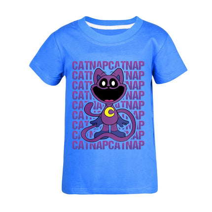 Smiling Critters T-shirt Kids Short Sleeve T-shirts Toddler Girls Cartoon Catnap Clothes Baby Boys T-shirt Children Casual Tops