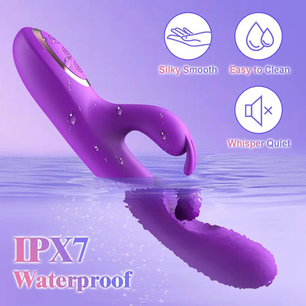 G Spot Dildo Vibrator 3 in 1 360° Rotation Powerful Clitoral Stimulator Soft Silicone Adults Product Sex Toy for Women Couple