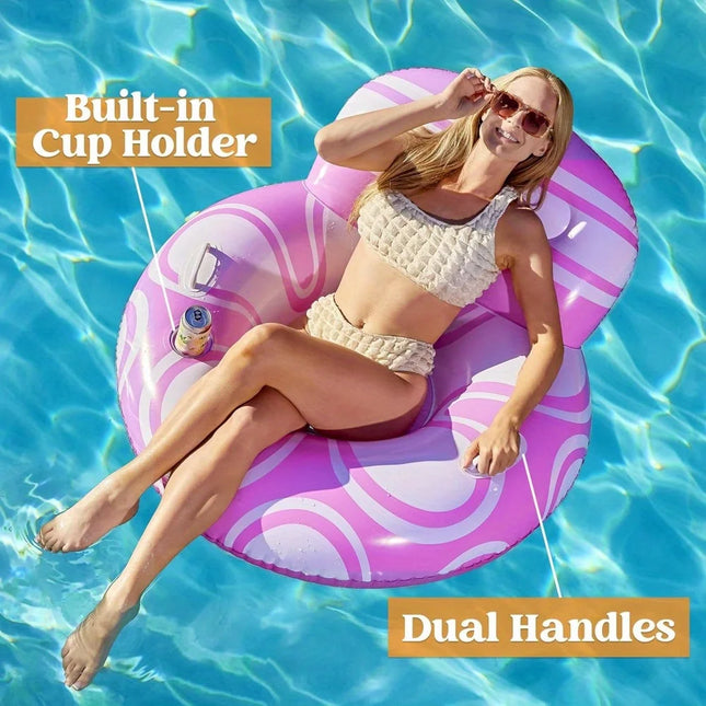 Inflatable Pool Floats Chair River Tube Pool Floaties Sofa Floating Chair Mesh Bottom Swimming Pool Party Toys Lounger Lake Raft