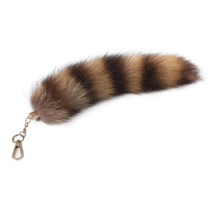Natural Fox Fur Tail Keychain Furry Y2k Beautiful Accessory Fox Tail Keychain Length 40 Cm Car Keychains for Women