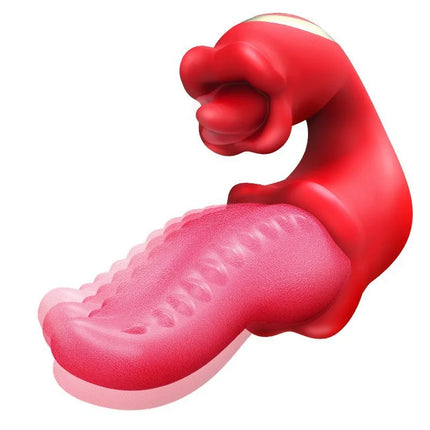 3 in 1 Realistic Tongue Vibrador Adult Sex Toys Clitoris Stimulator Dildo Vibrating Occlusion Swinging Female Masturbator 599