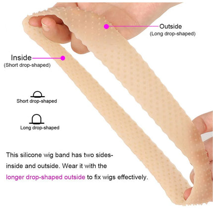 1PC Silicone Seamless Non Slip Wig Hair Band with Stretchy Silicone Wig Cap for Wig and Sport Yoga