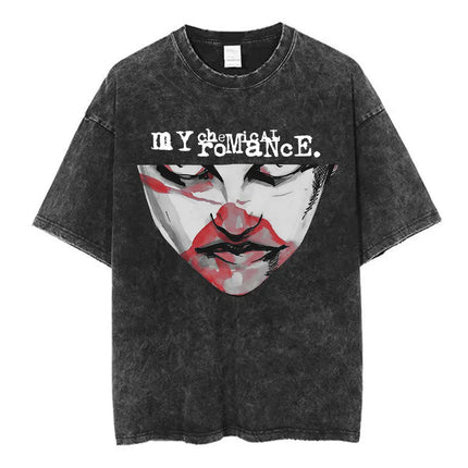 My Chemical Romance Band Washed T-shirt Long Live The Black Parade Tour Merch T-shirts Men Women Gothic Punk Oversized T Shirts