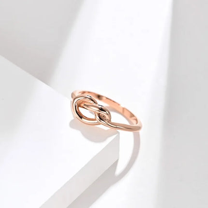 Stainless Steel Heart Knot Ring Wedding Band for Women Men Size 4-11