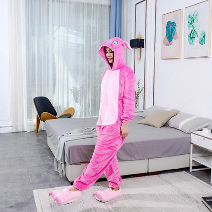 Kigurumi Stitch Animal Pajamas Unisex Adults Cartoon Onesies Pyjamas Halloween Christmas Family Party Homewear Costumes