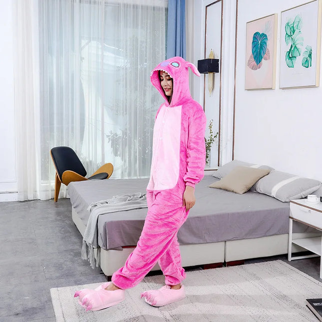Kigurumi Stitch Animal Pajamas Unisex Adults Cartoon Onesies Pyjamas Halloween Christmas Family Party Homewear Costumes