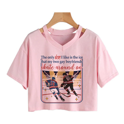 Hot Heated Rivalry Print Cropped T Shirt Women Sexy Graphic CropTops Gothic Vintage T-Shirt Fashion Y2k Streetwear Clothing