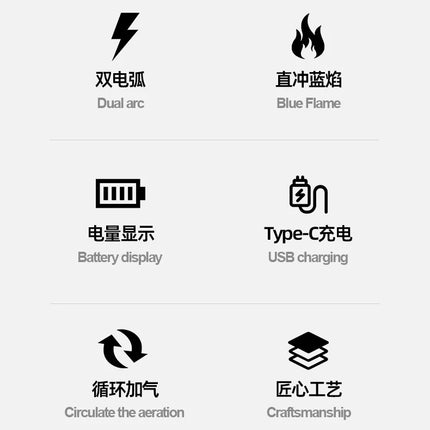 Metal Gas Electric Dual-purpose Folding Lighter Windproof Jet Dual Arc USB Folding Gun Portable Lighter Fashionable Men's Gift