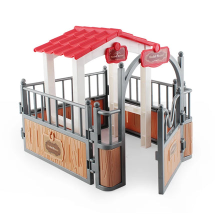 Latest Farm Horse Race House Car Model Action Figures Emulational Horseman Horse Animal Playset Figurines Toy for Christmas Gift