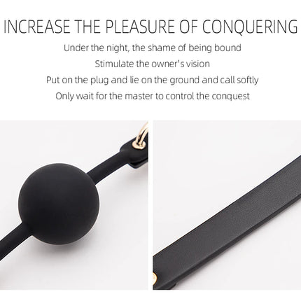 Soft Silicone Ball Gag Oral Fixation Bondage Mouth Gag Mouth Stuffed PU Leather Band Sex Toys for Couples Adult Games 18+