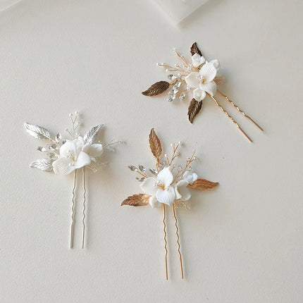 Vintage Elegant Hair Pin Flower Leaf Jewelry Hair Accessories For Party Prom