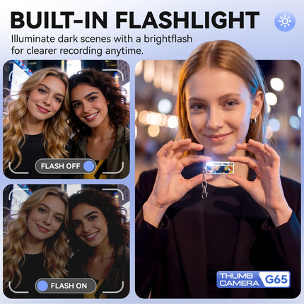 1080P Full HD Digital Camera with Built-in Flashlight 21 Creative Filters Mini Portable Camera for People Photography Gifts